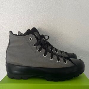 Converse Women's CTAS Lugged Hi Canvas Sherpa 573066C Mason Gray/Black